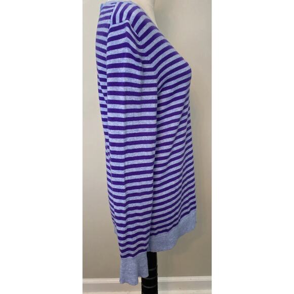 Talbot Blue and Purple Lambswool Sweater Striped Women’s Medium, Business Casual - Picture 3 of 8